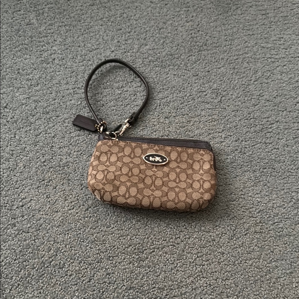 Coach Tan Signature Wristlet